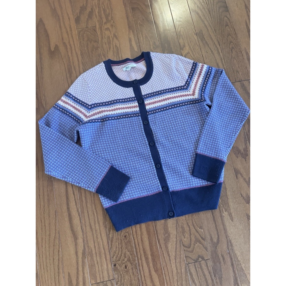 Grandma Sweater Womens Sz M Button Front Cardigan Crew Neck Preppy GH Bass